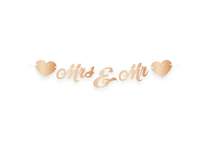 Hovedbilde Banner - Mr & Mrs - Rose Gold