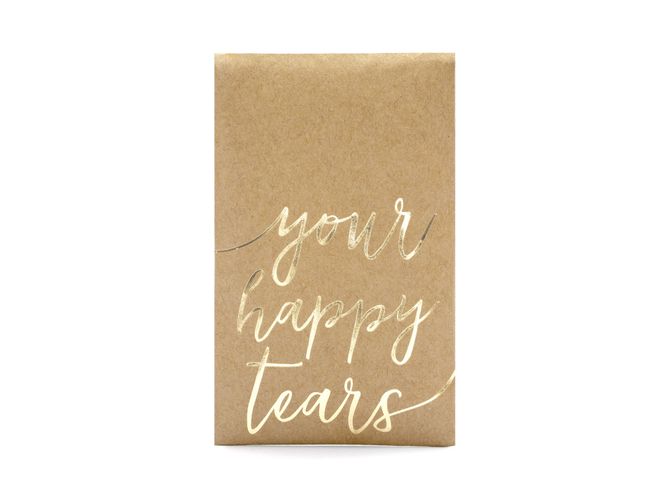 Hovedbilde Lommetørklær Your happy tears gull 10 stk