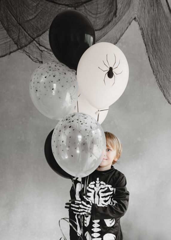 Ballonger 30 cm, edderkopp, fargemix (6 stk)