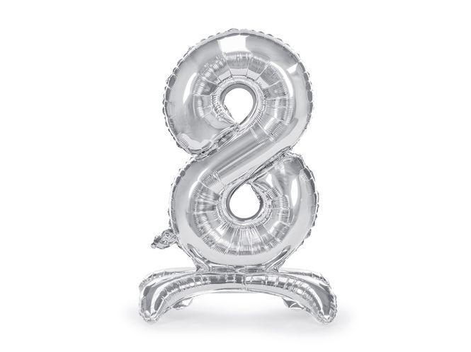 Hovedbilde Stående folieballong tall 8 Sølv (70 cm)