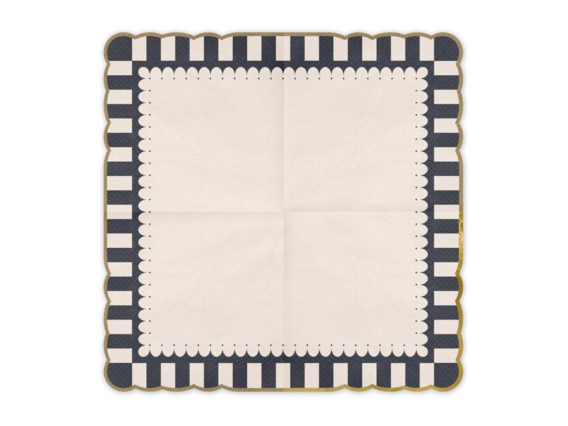 Servietter med gullkant, 33×33 lunsj