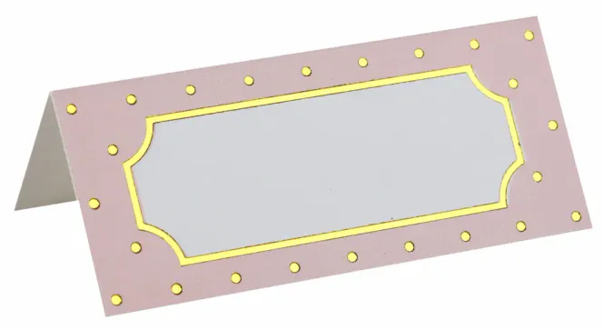 Hovedbilde Bordkort - Rosa med gullprikker