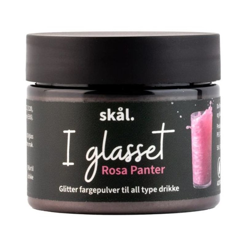 Glitterfarge i Glasset - Rosa Panter