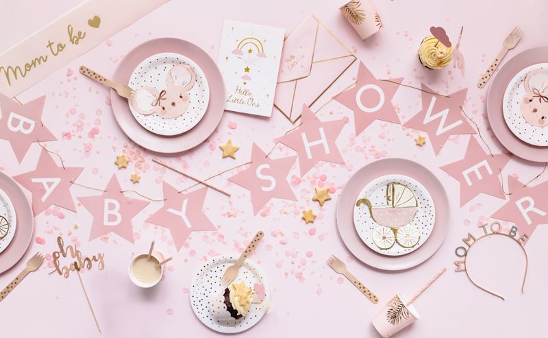 Babyshower banner rosa