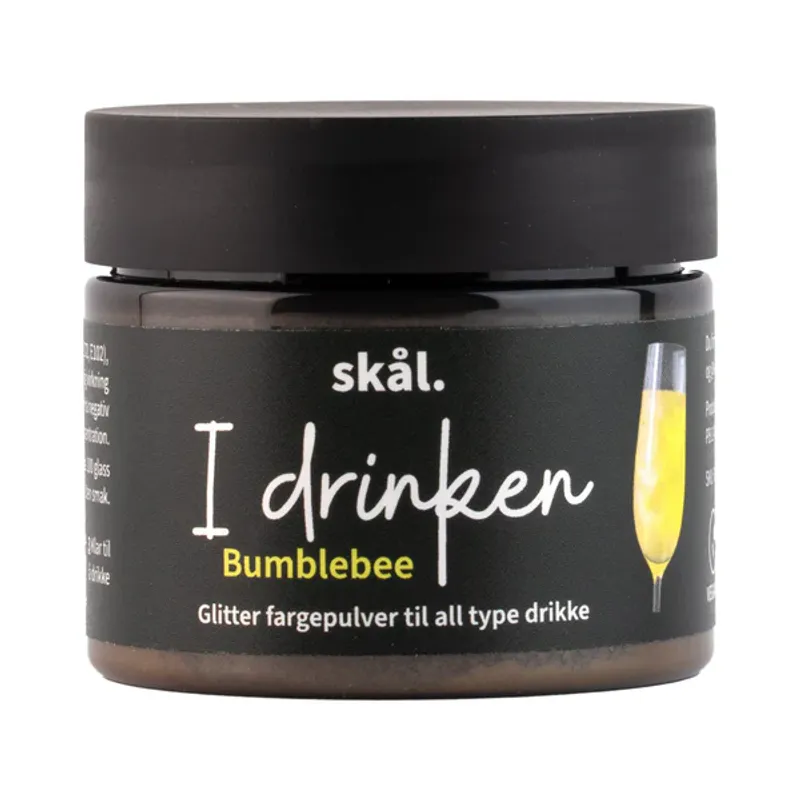 Glitterfarge i drinken - Bumblebee