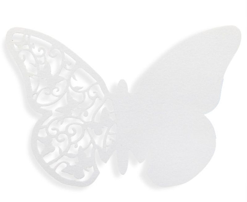 Blonde Hvit Sommerfugl Bordkort 10 stk 