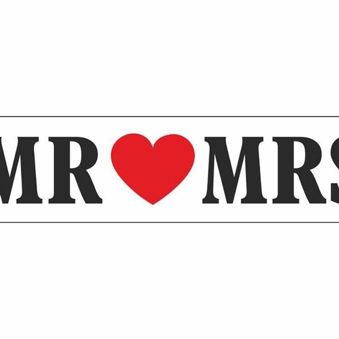 Hovedbilde Bilskilt dekor 50 x 11,5 cm – bryllup