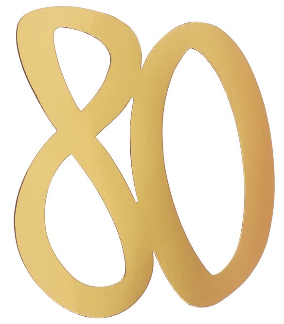 Hovedbilde Stor konfetti tall gull - 80 år