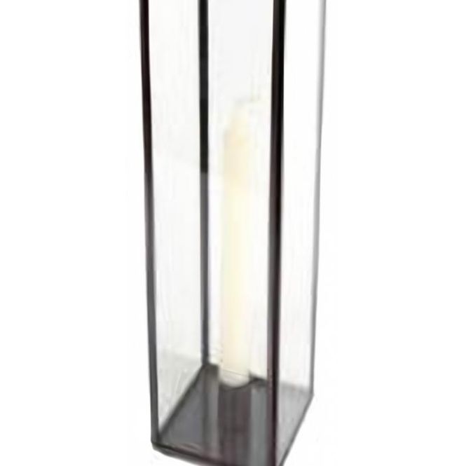 Hovedbilde Lysestake med lyktform  metall og glass, 30 cm