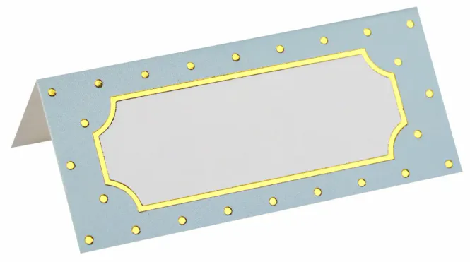 Hovedbilde Bordkort - Lys blå med gullprikker