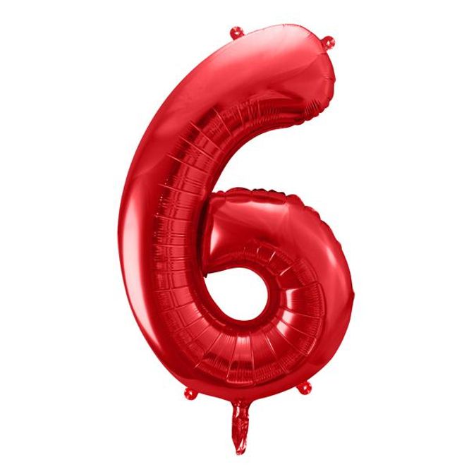 Hovedbilde Folieballong tall 6 Rød (86 cm)