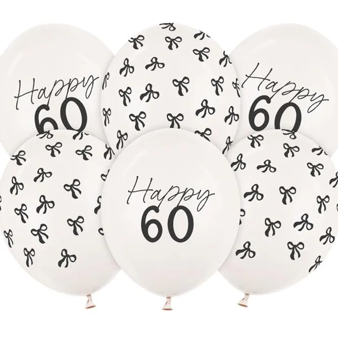 Hovedbilde Ballonger 30 cm, Happy 60, Pastel Offwhite (6 ...