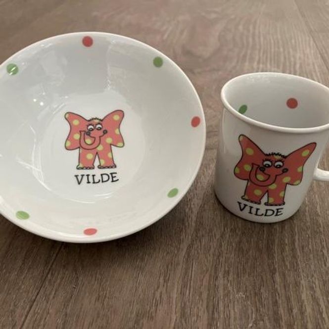 Hovedbilde Barneservise - 2 deler Rosa Elefant