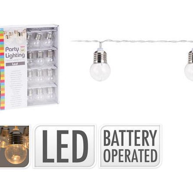 Hovedbilde LED-lyslenke Party 30 pærer varm hvit