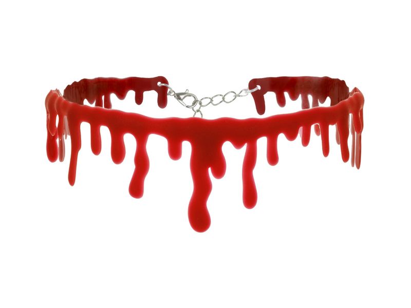 Blodig choker Rød 35 cm