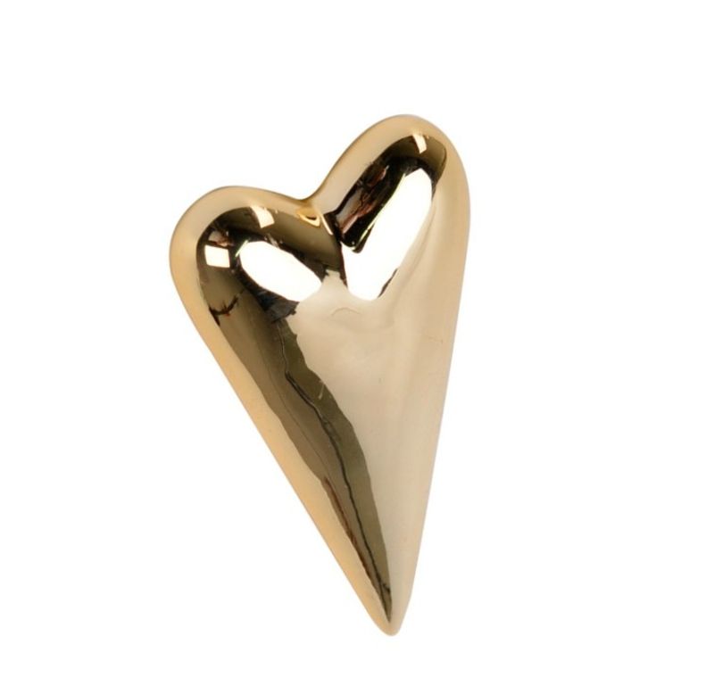 Gullhjerte i porselen 1 stk. Bordstrø / Bordpynt