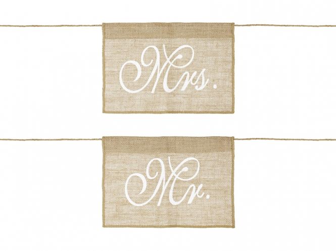 Hovedbilde Jute Mr & Mrs Stolskilt