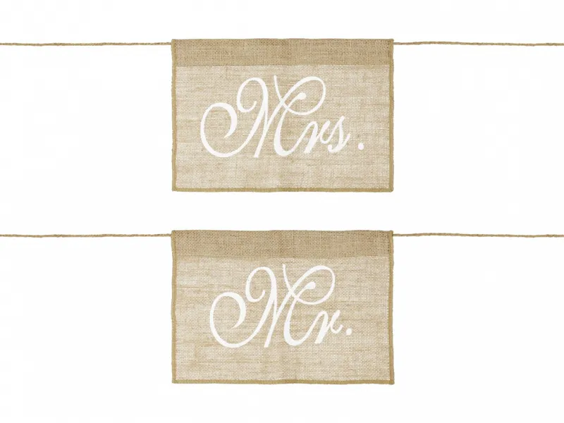 Jute Mr & Mrs Stolskilt