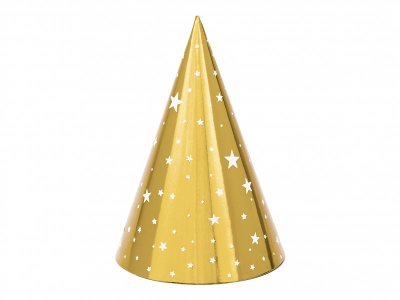 Partyhatter Gull 6 stk