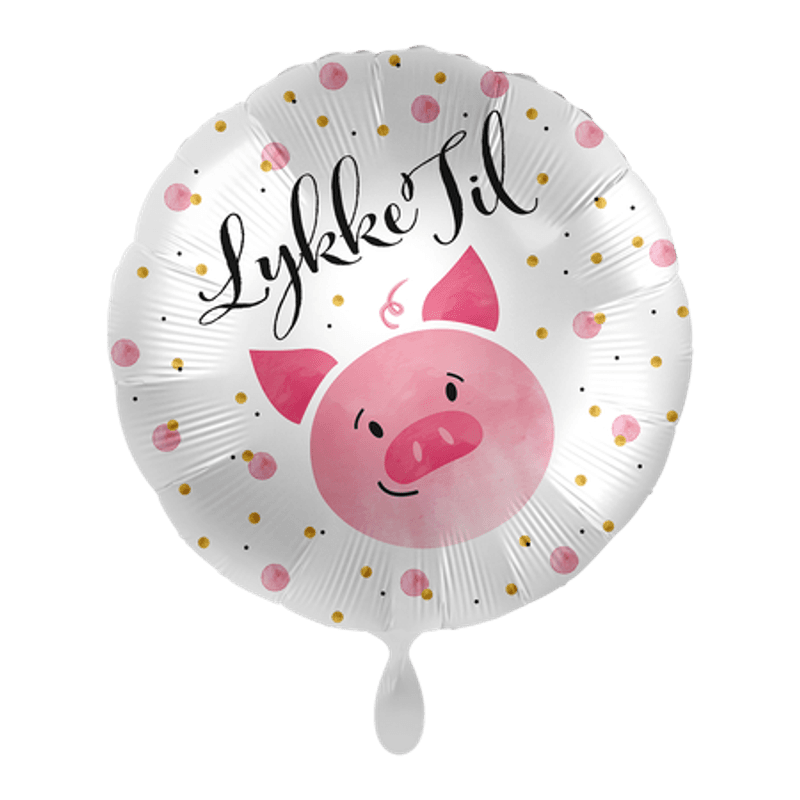 Folieballong - Lykke til Heldiggris Rund folieballong 43 cm (17